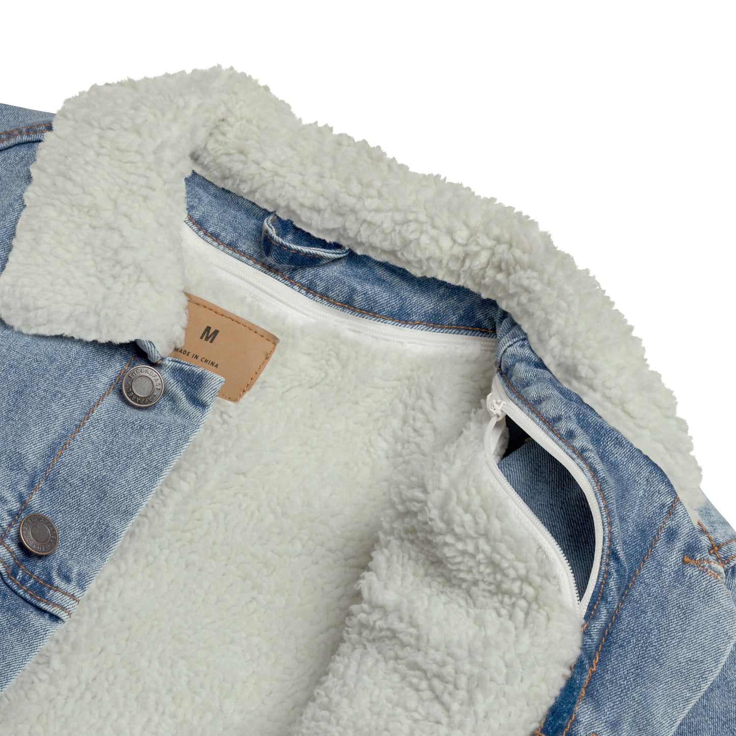 Crazy Goat Gallery Dept. Unisex denim sherpa jacket