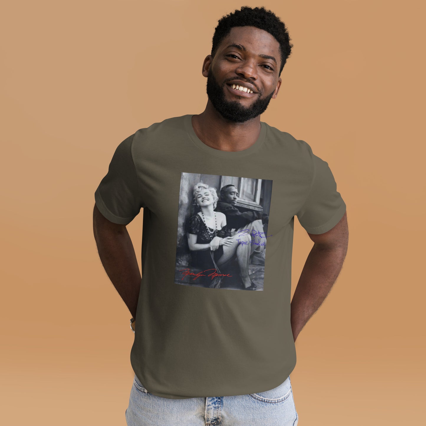 Marilyn Monroe and Tupac Unisex t-shirt