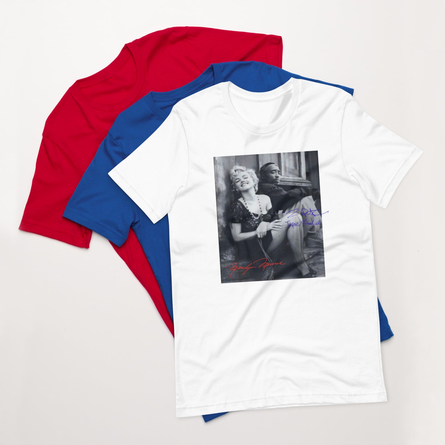 Marilyn Monroe and Tupac Unisex t-shirt