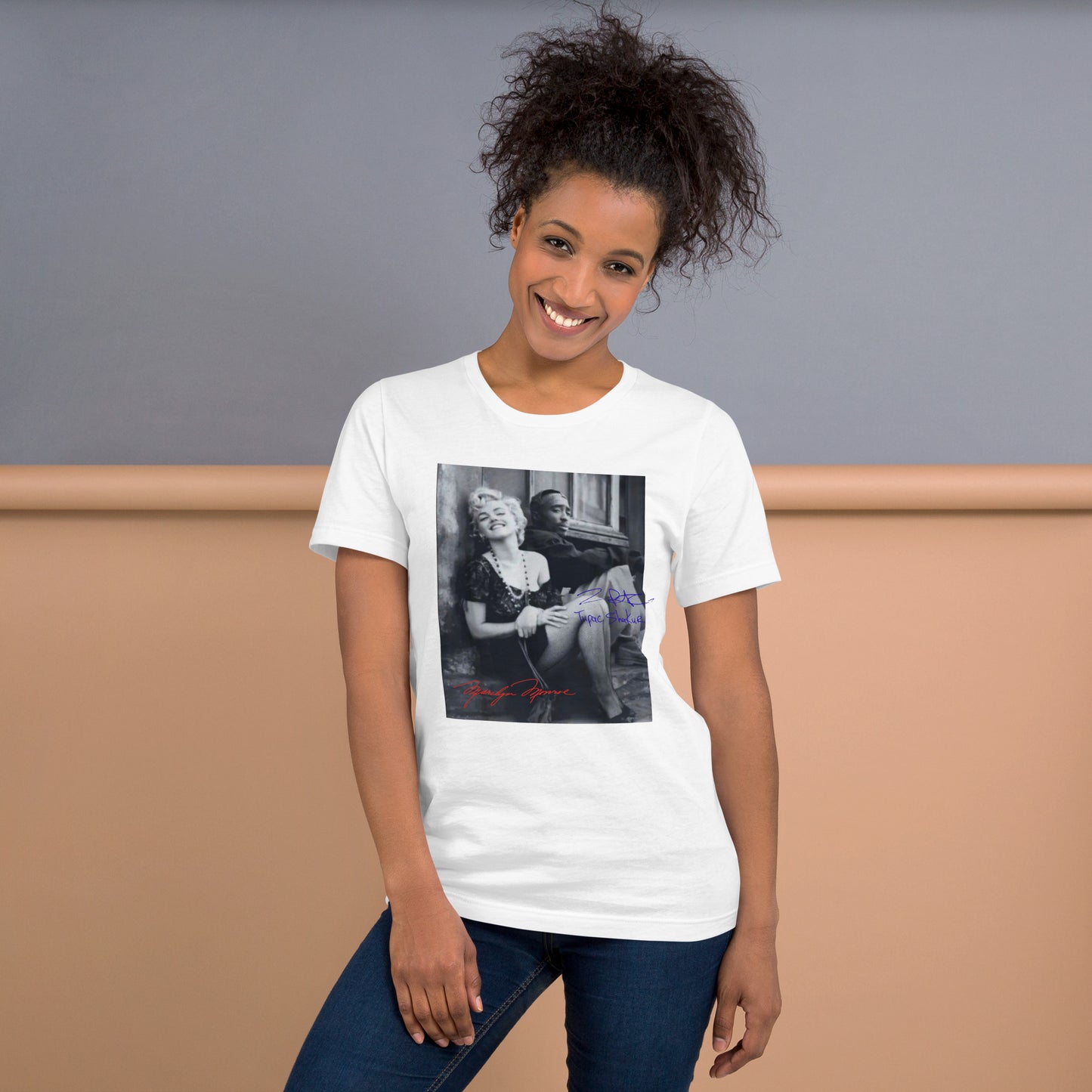 Marilyn Monroe and Tupac Unisex t-shirt