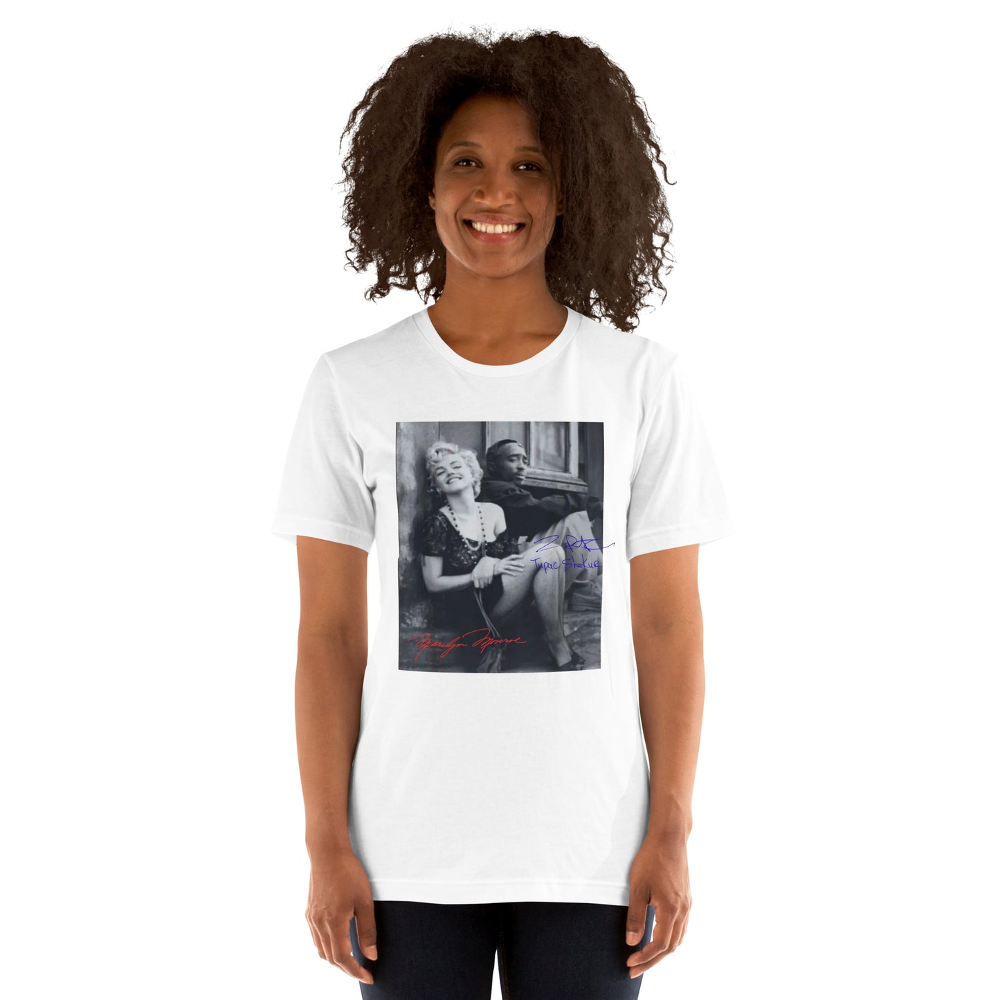 Marilyn Monroe and Tupac Unisex t-shirt