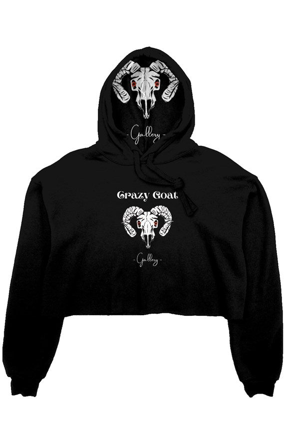 Crazy Goats x Long horn Crop Fleece Hoodie