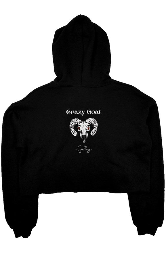 Crazy Goats x Long horn Crop Fleece Hoodie