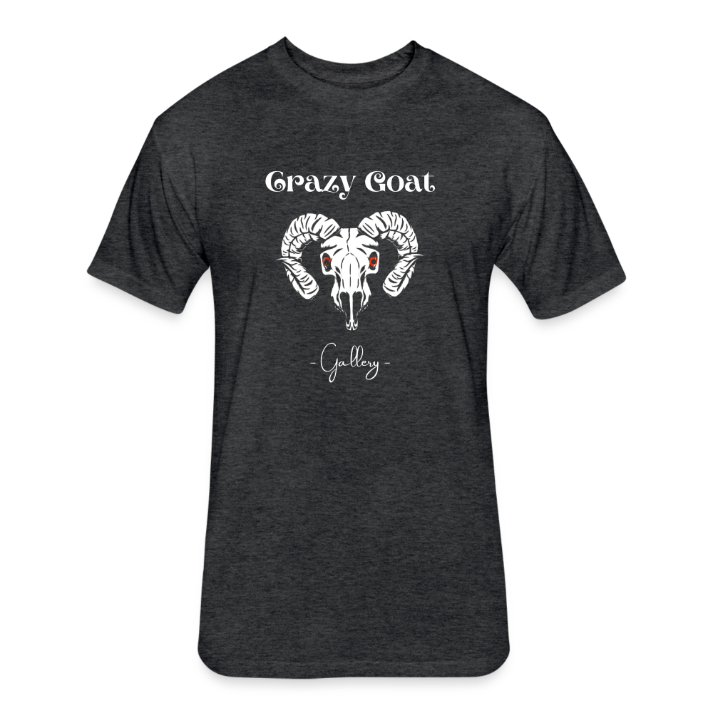 Crazy Goat Fitted CottonT-Shirt - heather black