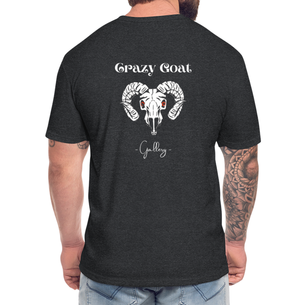 Crazy Goat Fitted CottonT-Shirt - heather black