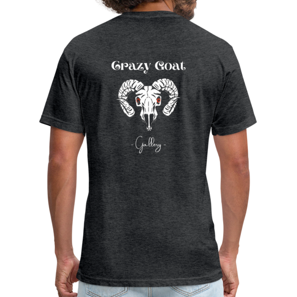 Crazy Goat Fitted CottonT-Shirt - heather black