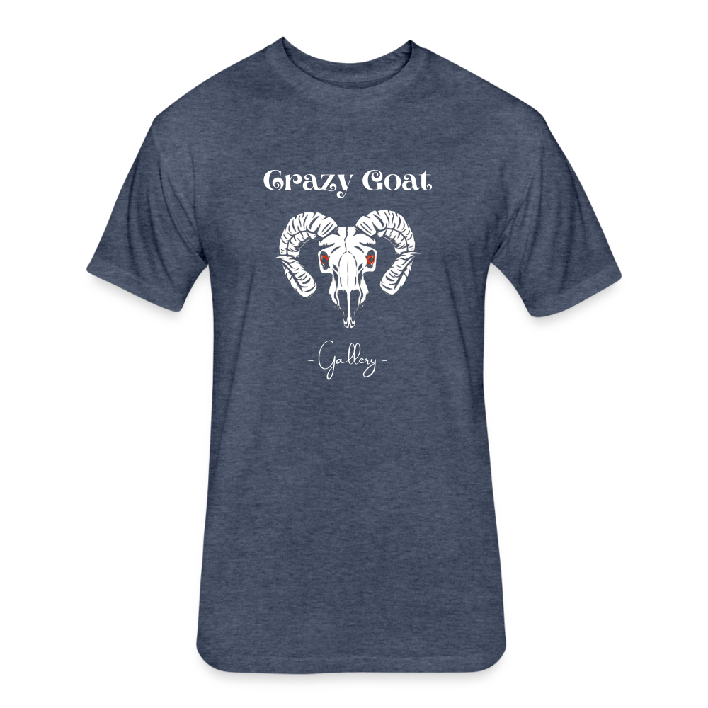 Crazy Goat Fitted CottonT-Shirt - heather navy