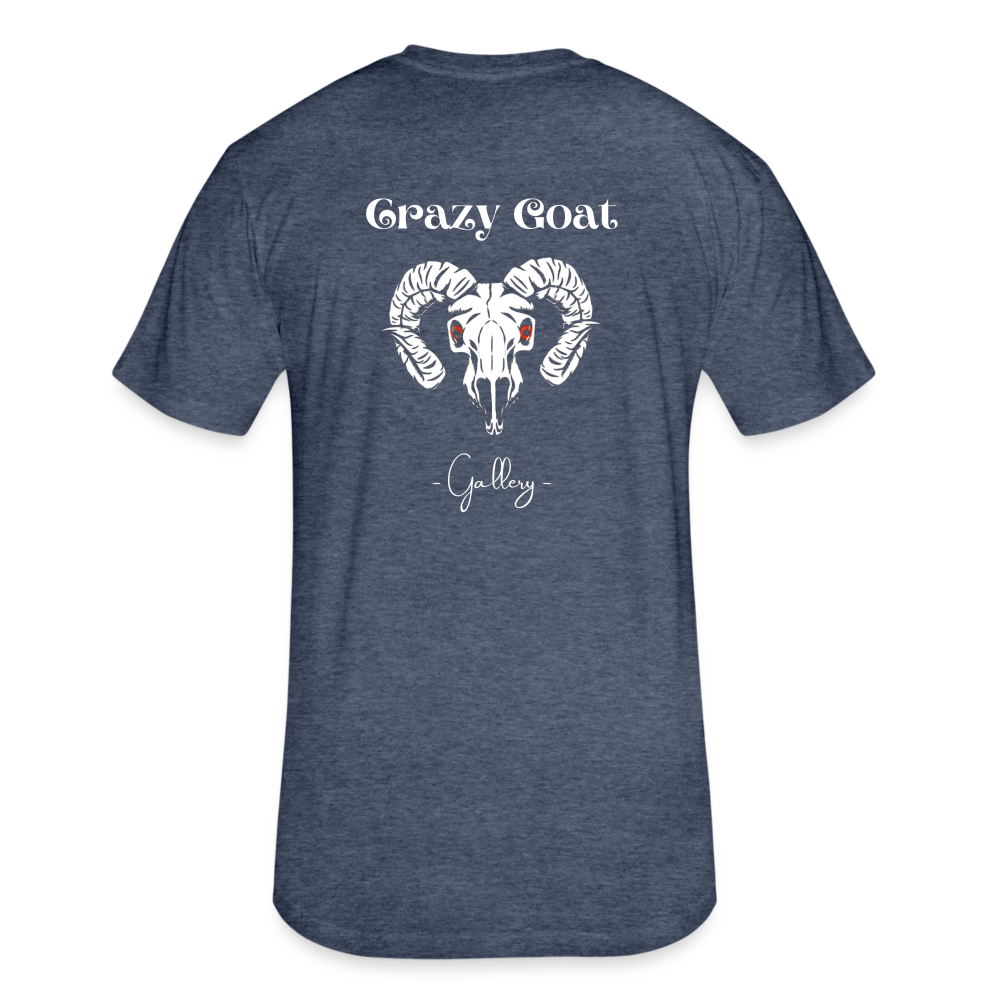 Crazy Goat Fitted CottonT-Shirt - heather navy