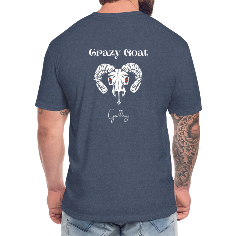 Crazy Goat Fitted CottonT-Shirt - heather navy