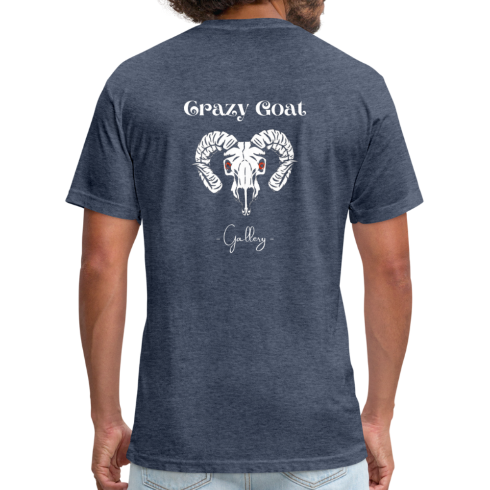 Crazy Goat Fitted CottonT-Shirt - heather navy