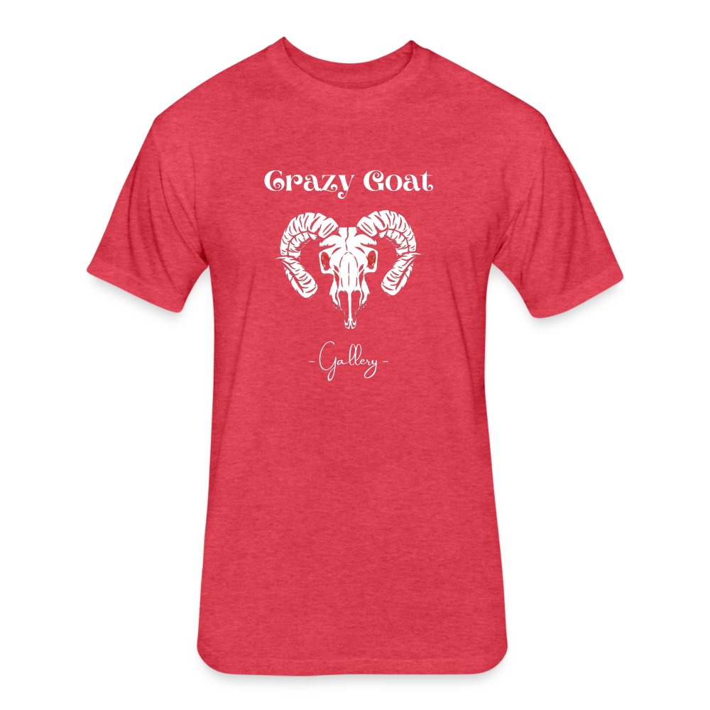 Crazy Goat Fitted CottonT-Shirt - heather red