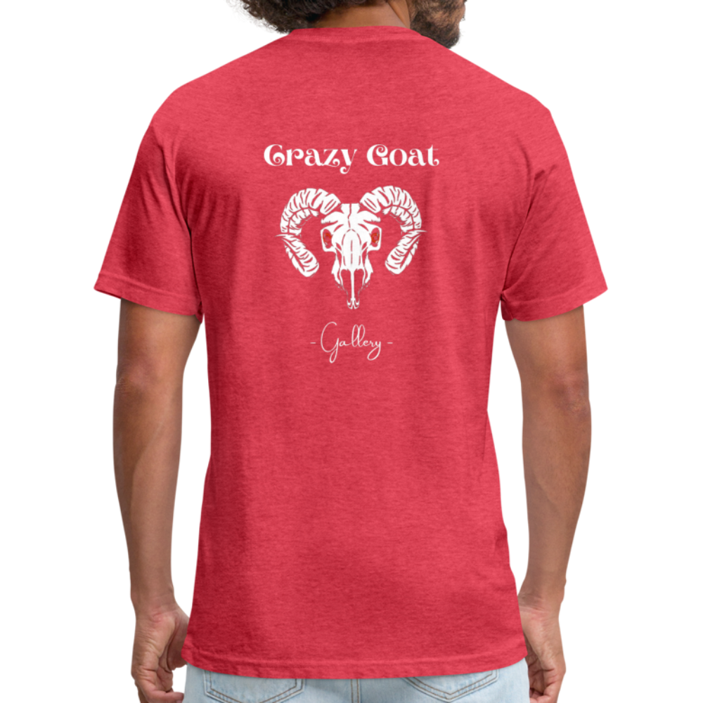 Crazy Goat Fitted CottonT-Shirt - heather red