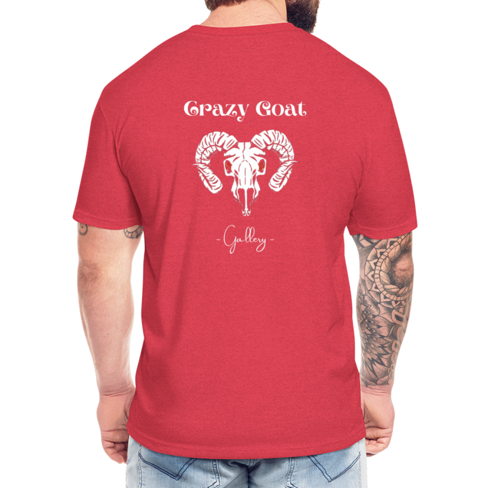 Crazy Goat Fitted CottonT-Shirt - heather red