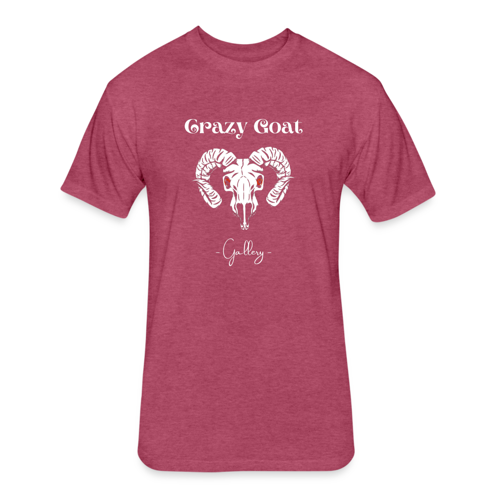 Crazy Goat Fitted CottonT-Shirt - heather burgundy