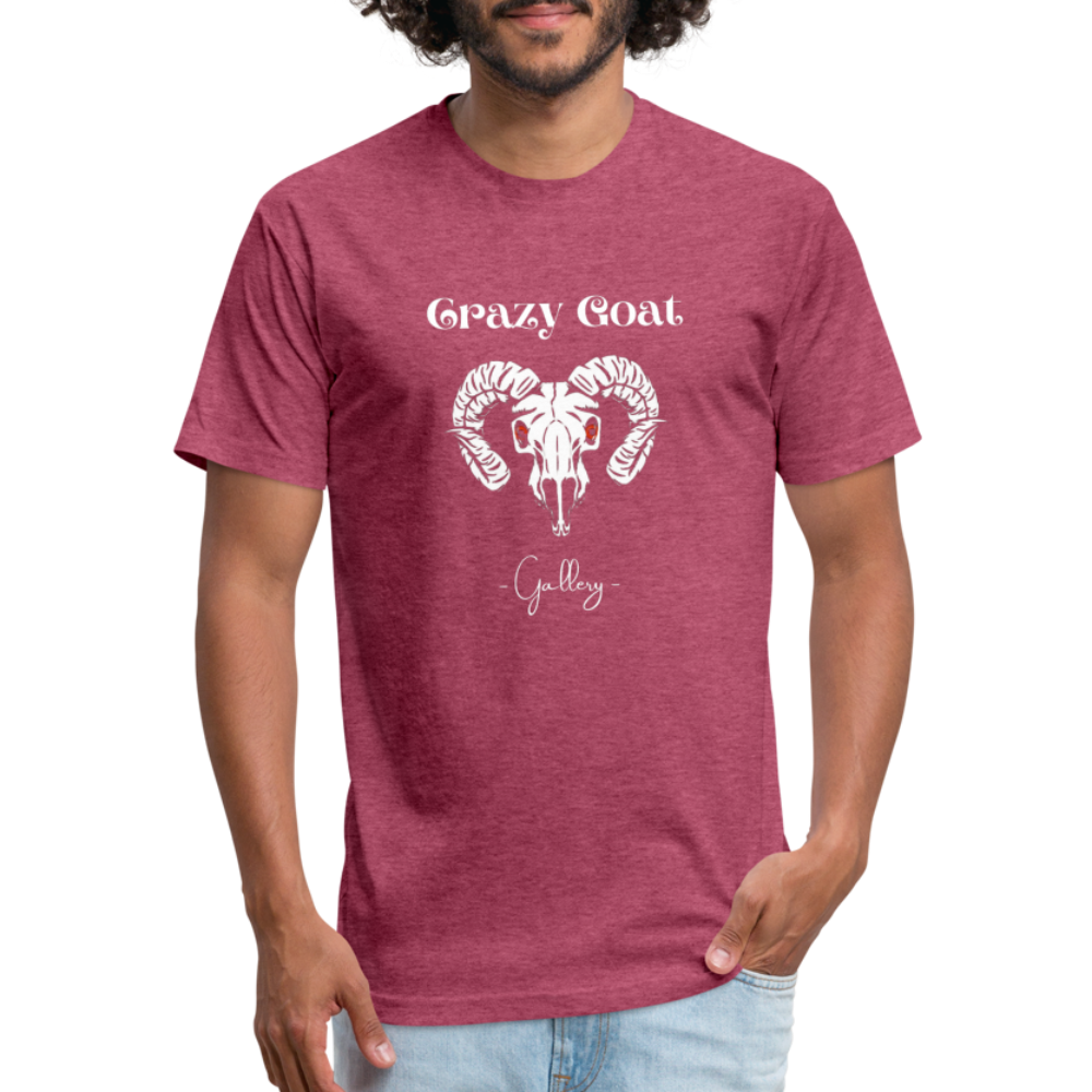 Crazy Goat Fitted CottonT-Shirt - heather burgundy