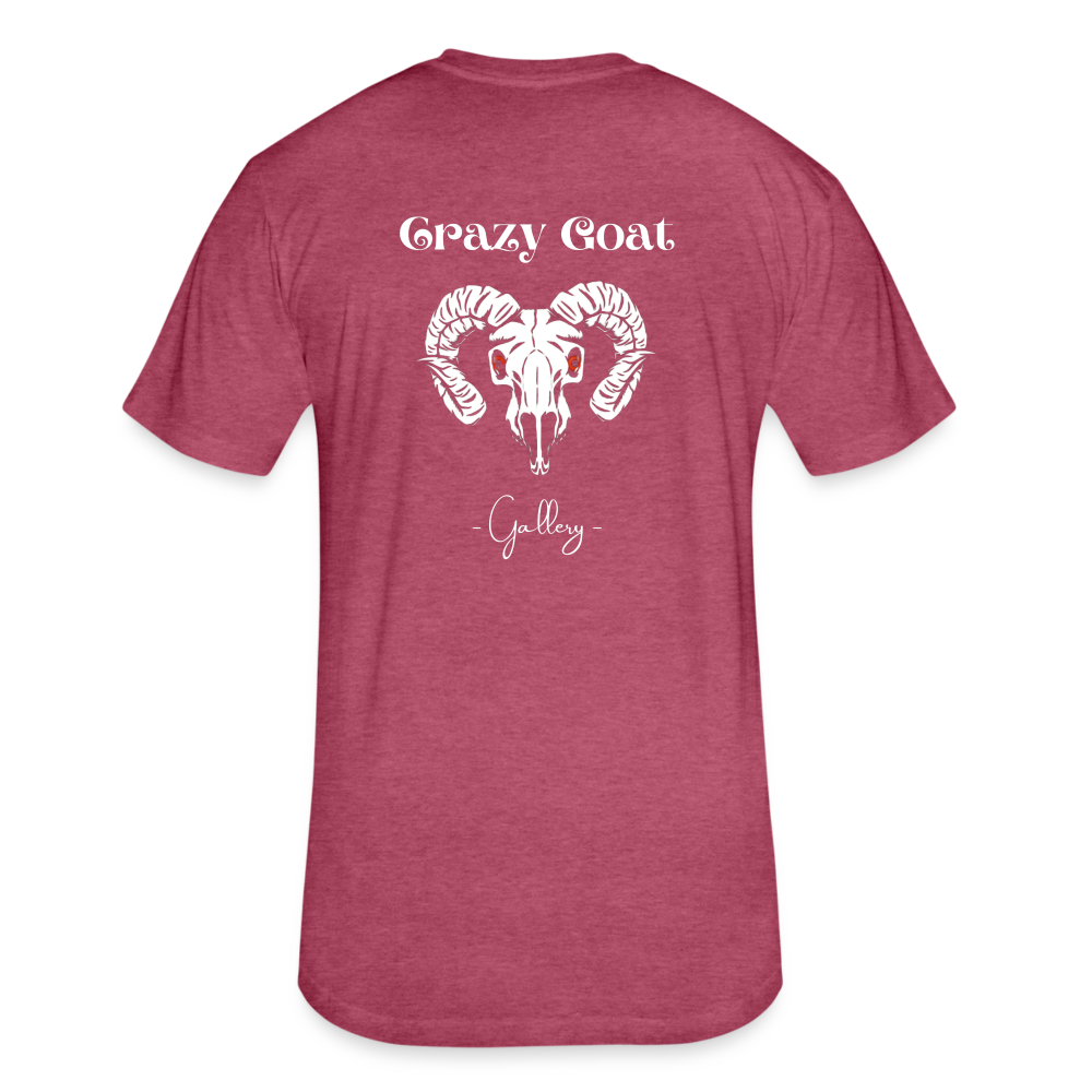 Crazy Goat Fitted CottonT-Shirt - heather burgundy