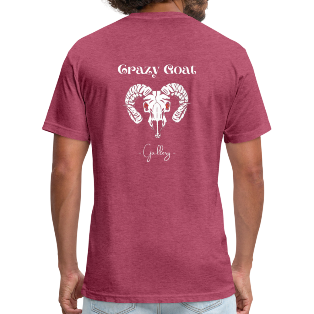 Crazy Goat Fitted CottonT-Shirt - heather burgundy