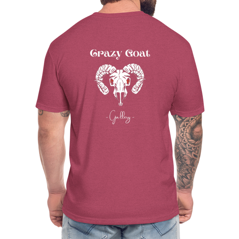 Crazy Goat Fitted CottonT-Shirt - heather burgundy