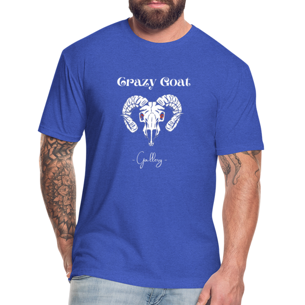 Crazy Goat Fitted CottonT-Shirt - heather royal