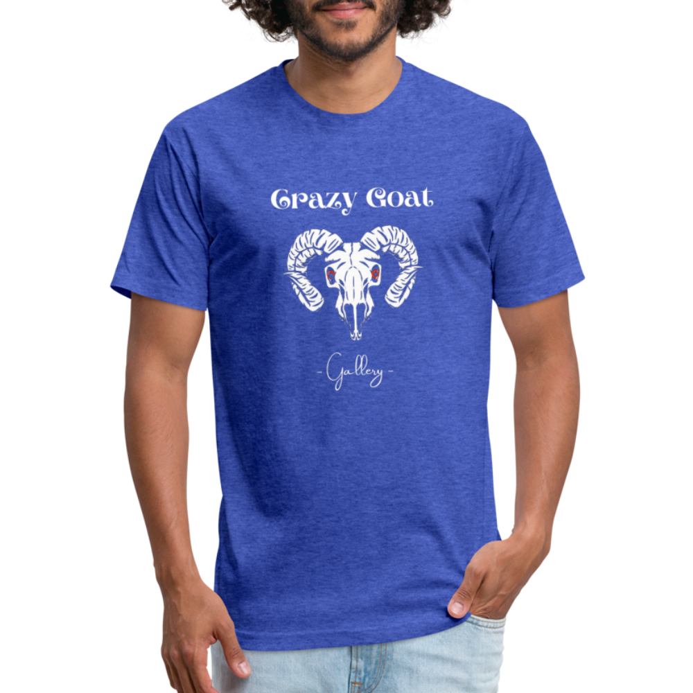 Crazy Goat Fitted CottonT-Shirt - heather royal