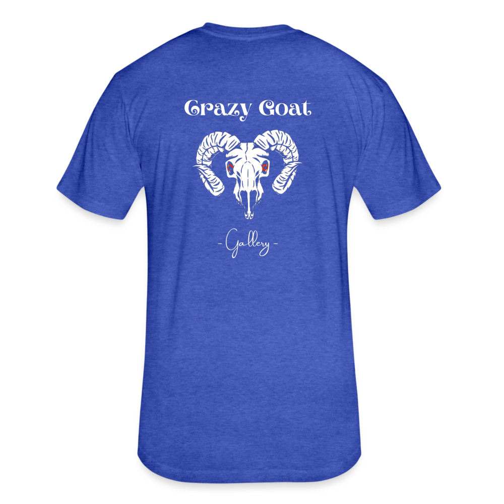 Crazy Goat Fitted CottonT-Shirt - heather royal