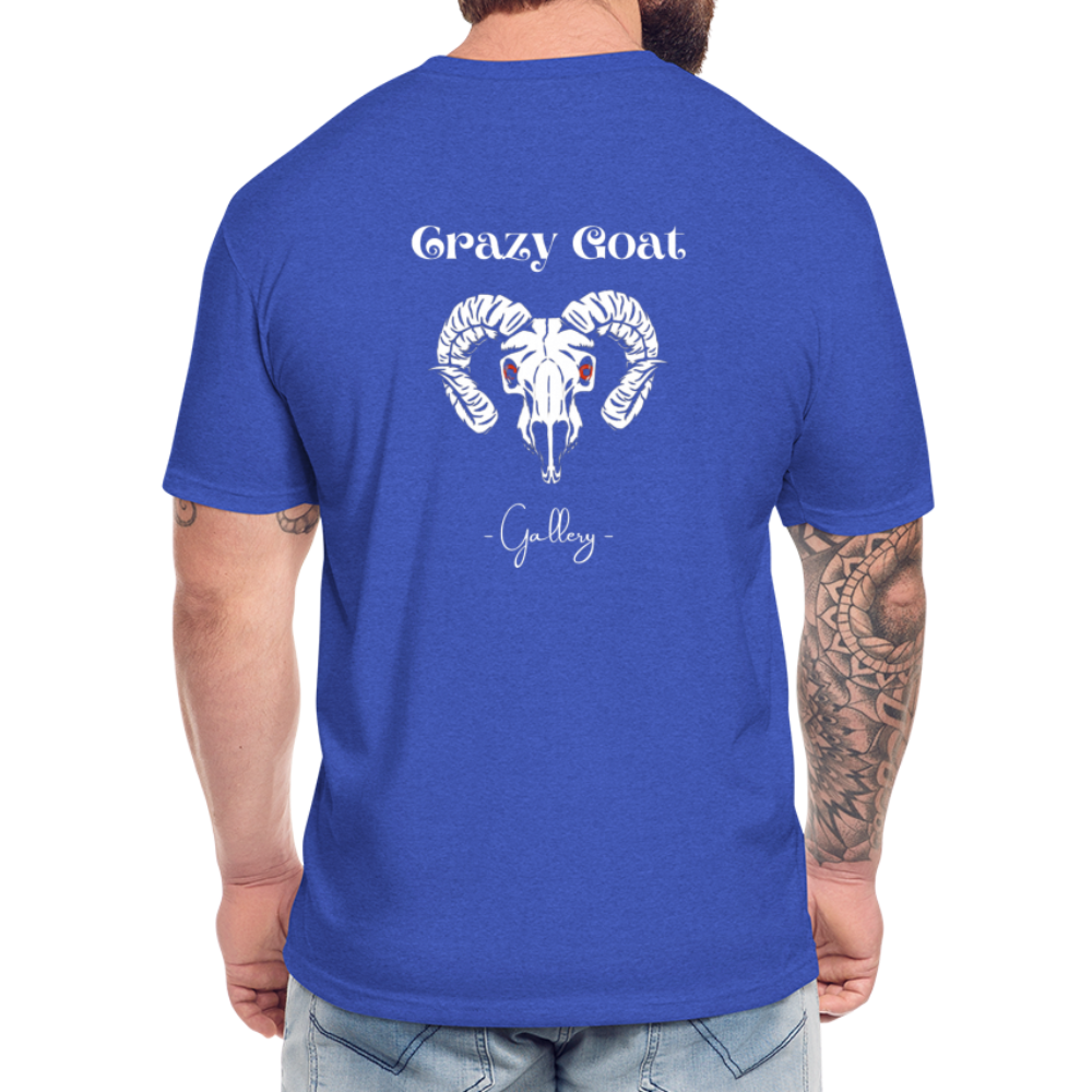 Crazy Goat Fitted CottonT-Shirt - heather royal