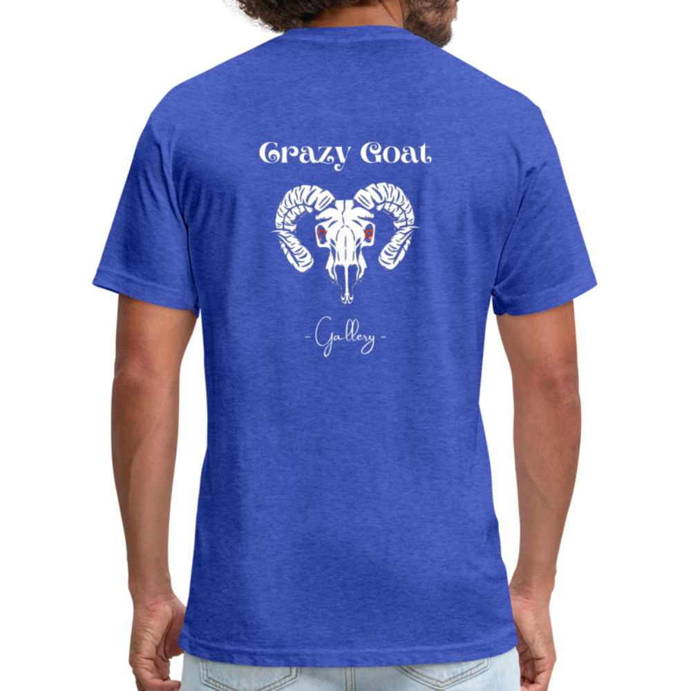 Crazy Goat Fitted CottonT-Shirt - heather royal