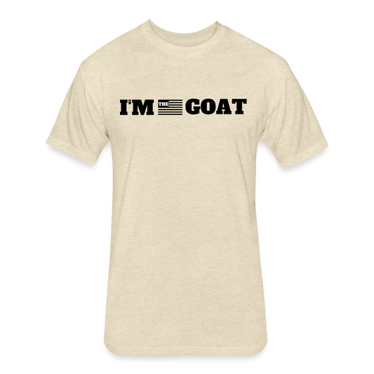 I'm The Goat Fitted Cotton T-Shirt - heather cream