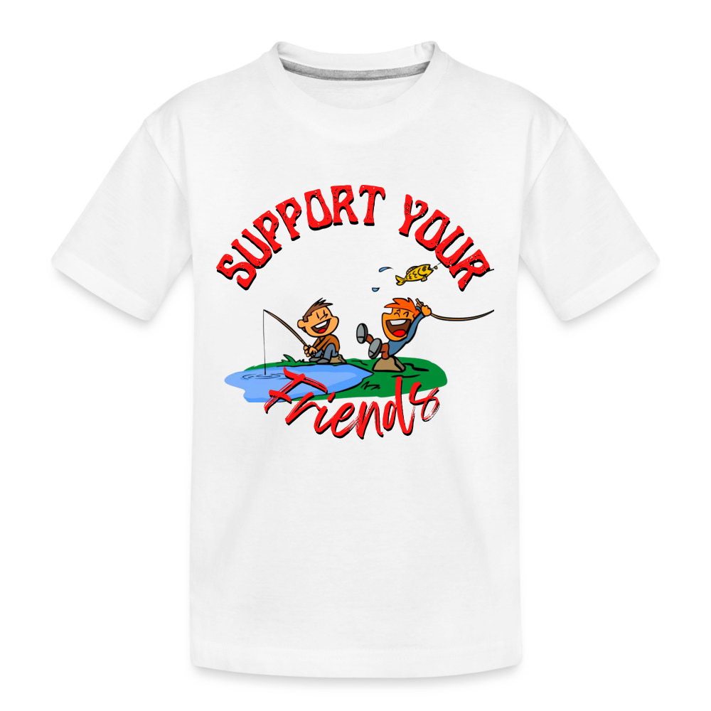 Support Your Friends Kid’s Premium Organic T-Shirt - white