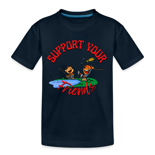 Support Your Friends Kid’s Premium Organic T-Shirt - deep navy